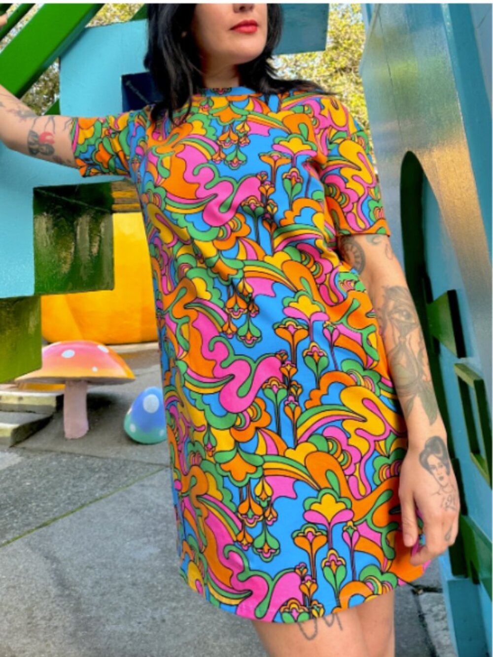 !Nooworks Tee Dress Auderpopz print - Small - NWT